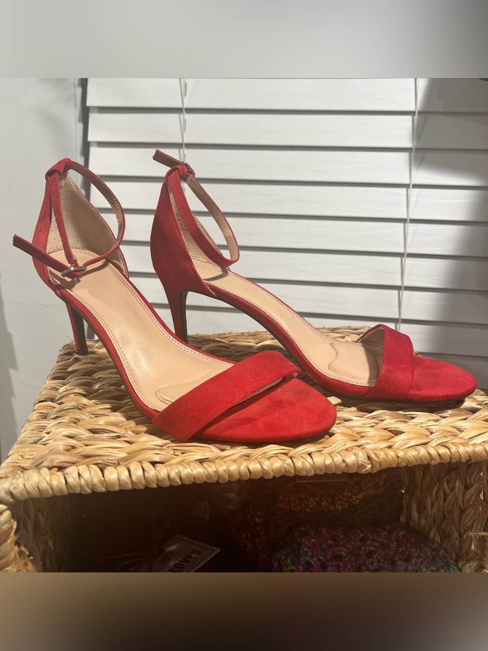 Kelly & Katie RedOrange Open-Toe Ankle Strap Heels Sz 10